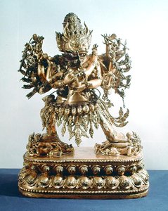 Vajrabhairava, aspekt Yamantaka, strážce zákona, dynastie Qing od School Chinese