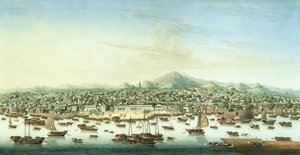 Pohled na Kanton, kolem roku 1800 (akvarel a kvaš na papíře) od School Chinese