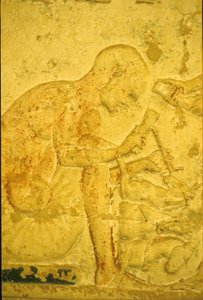 Starověký Egypt, Nástěnné řezby/malby, Petosirisova hrobka, Tuna el Gebel, 300 př. n. l., Sochař (foto) od School Egyptian