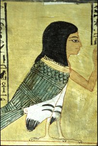 Starověký Egypt, Nástěnná malba Inherkhauova hrobka, Théby, Hrobka šlechticů, 20. dynastie, Ba nebo duše Inherkhaua (foto) od School Egyptian