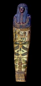 Egyptský starověk: kryt sarkofágu Jedkhonsouioufankh (Djedkhonsouiouefankh), kolem 750 př. n. l., Muzeum Louvre - Egyptský starověk: víko sarkofágu Djedkhonsouioufankh (Djedkhonsouioufankh), asi 750 př. n. l., Muzeum Louvre, Paříž od School Egyptian