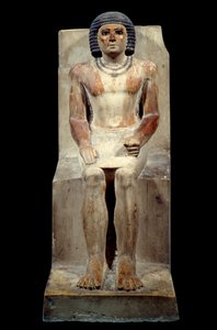 Egyptská antika: vápencová soška Káje, správce šakala. Ze Sakkáry. Stará říše, 5. dynastie. Paříž, Muzeum Louvre od School Egyptian