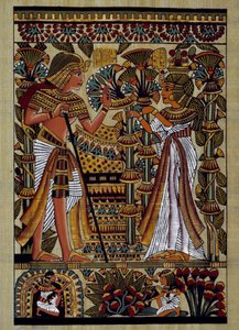 Egyptské starožitnosti: oběť faraonovi. Papyrus, Nová Říše