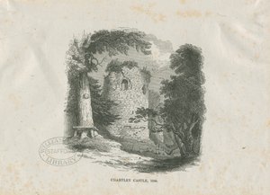 Chartley Castle: dřevoryt (vinětace) od School English
