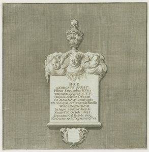Colwich - Nástěnná malba Památník George Sprat: rytina, a [? 19. století]. (tisk) od School English