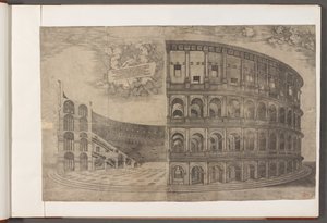 Bavlna Augustus III, f.53 Koloseum.   Tisky starověkých budov, umění a souvisejících scén, především v Římě od School English