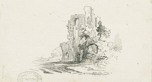 Croxden Abbey: kynä- ja mustepiirustus, nd [?19th Century] (piirustus) od School English