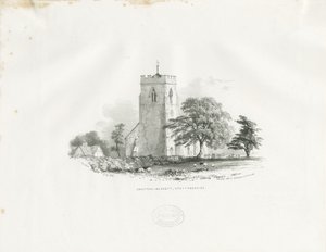 Drayton Bassett Church: litografie (vinětace), nd [c 1825-30] (tisk) od School English