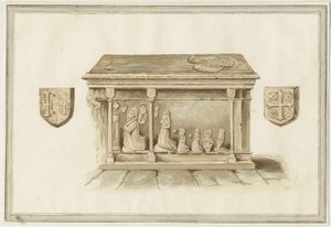 Eccleshall Church: Tomb of Bishop Bentham: malba vodovými barvami, nd [~19. století] (malba) od School English