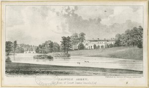Ellastone – Calwich Abbey: litografie, nd [kolem roku 1839] (tisk) od School English