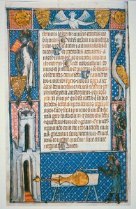 Faksimile nejstaršího datovaného obrázku zbraně, folia z „De Notabilibilia, Sapientiis et Prudentiis Regum“ od Waltera de Milemete od School English