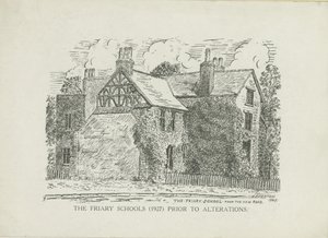 Lichfield - Friary Schools: čárová rytina od School English