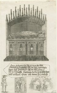 Katedrála Lichfield - Biskupská hrobka [?Bishop Cornhill]: lept, nd [?konec 18. století] (tisk) od School English