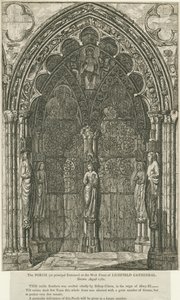 Katedrála Lichfield - West Doorway: lept, srpen 1782 (tisk) od School English