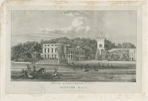 Okeover Hall - litografie, nd [c 1839] (tisk) od School English