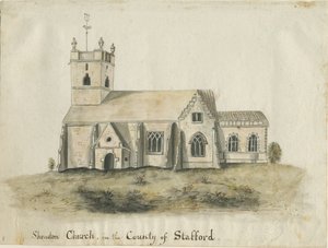 Shenstone Church: malba vodovými barvami, nd [1769] (malba) od School English