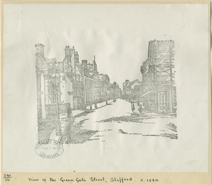 Stafford - Greengate Street: dřevoryt, nd [c 1880] (tisk) od School English