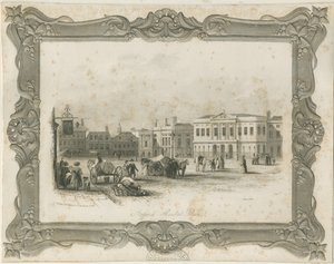 Stafford - Market Place: rytina, nd [c 1841] (tisk) od School English