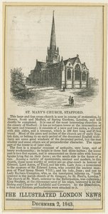 Stafford - Kostel Panny Marie: dřevoryt, nd [c 1843] (tisk) od School English
