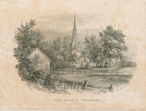 Kostel Thorpe Constantine: litografie (vinětovaná) od School English