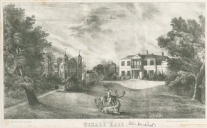 Tixall Hall and Gatehouse: litografie, nd [c 1833] (tisk) od School English
