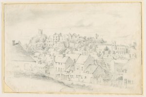 Tutbury - město, kostel a hrad: kresba tužkou, nd [?19. století] (kresba) od School English