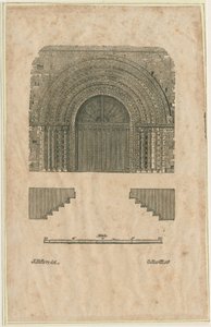 Tutbury Priory Church - West Doorway: dřevoryt, nd [? počátek 19. století] (tisk) od School English