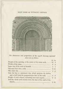 Tutbury Priory Church: West Doorway: rytina, nd [c 1832] (tisk) od School English
