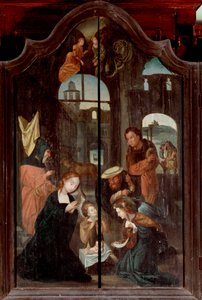 Triptych Narození Páně, střední panel (olej na dřevě) od School Flemish