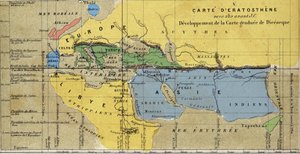 Mapa Eratosthena, řeckého astronoma, geografa 3. století před naším letopočtem. JC. 220 před naším letopočtem. JC