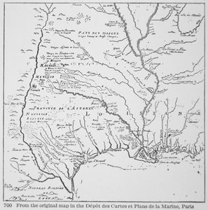 Koloniální Amerika: Mapa Louisiany, Nová Francie (litho) od School French