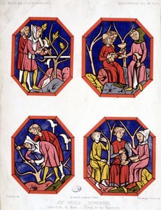 Corporation des vignerons - vitráže vinařů z Cathedrale du Mans od School French