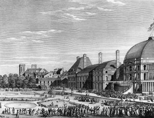Francouzská revoluce: Republikánská slavnost nejvyšší bytosti 8. června 1794 na Champs de Mars pod vedením Maximiliena de Robespierre (1758-1794). Paříž, knihovna Ústavu dějin revoluce od School French