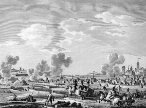 Francouzská revoluce a příchod kontrarevolučních sil: vítězství francouzských revolucionářů v Jemmapes 6. listopadu 1792 nad rakouskou armádou v Belgii. Paříž, knihovna Ústavu dějin revoluce od School French