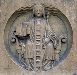 Gotické umění: alegorie alchymie. Cathedrale Notre Dame (Notre-Dame) v Paříži
