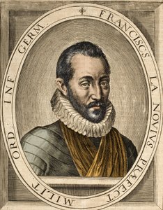 Portrét Francoise de La Noue (1531-1591), autora francouzských politických a vojenských projevů - Francois de la Noue zvaný Bras-de-Fer (železná paže) od School French