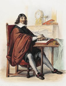 René Descartes (barevná rytina) od School French