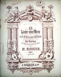 12 Lieder beze slov s doprovodem na klavír, Felix Mendelssohn (litho) od School German