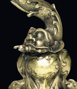 Zasazený pohár nautilus, Nagyszeben, polovina 17. století (mušle a stříbrně zlacené) (detail 3434804)