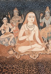 Adi Sankara (akvarel na papíře) od School Indian