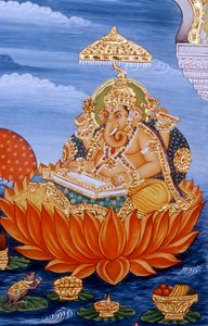 Pán Ganesh Ganpati Miniatura Malování Psaní Písmo svaté od School Indian