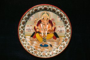 Pán Ganesh Ganpati miniatura malba na papíře od School Indian