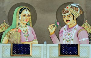 Miniatura Akbar s Jodha Bai Indie Asie