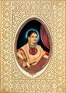 Miniaturní obraz Mumtáz Mahal na slonovině od School Indian