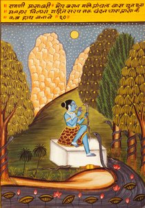Miniaturní malba na papíře, Ragini Ashawari, škola Nathdwara od School Indian