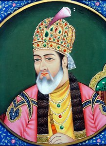 Mughalský císař Šáhdžahán Miniaturní malba na papíře od School Indian