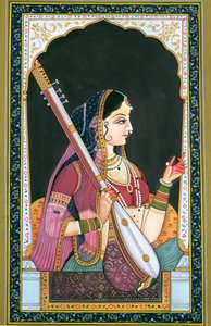 Hudebnice (kvaš a akvarel na papíře) od School Indian