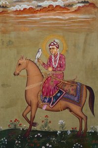 Portrét císaře Džahángíra (1569-1627) (kvaš na papíře) od School Indian