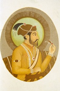 Portrét mughalského císaře Aurangzeba, Indie od School Indian