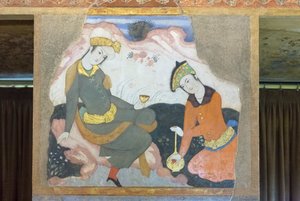 Čerstvé v paláci Chehel Sotoun, Esfahan, Írán